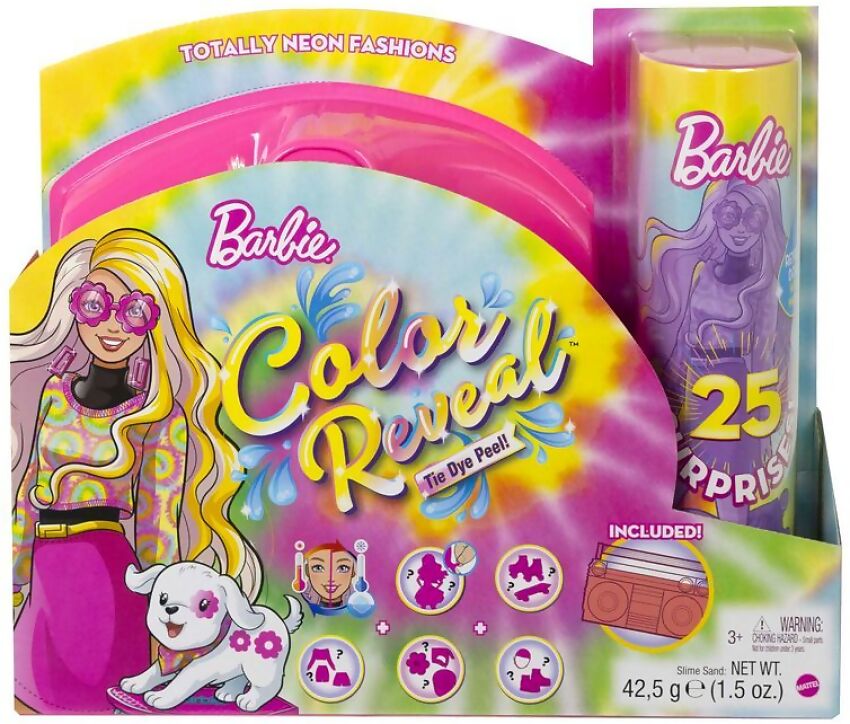 Barbie - Barbie Colour Reveal Totally Neon Fashions Tie Dye Pink - Mattel
