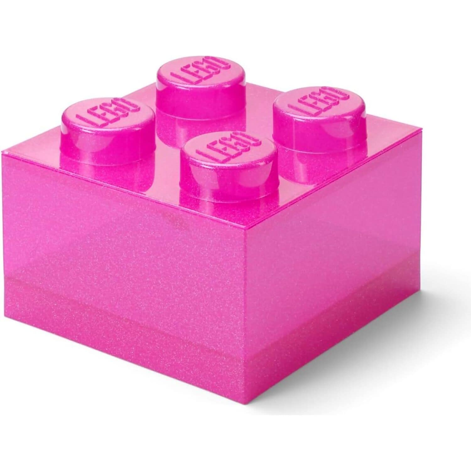 LEGO Storage Brick 4 Studs Top Lid Translucent Glitter Pink - Room Copenhagen - Image 3