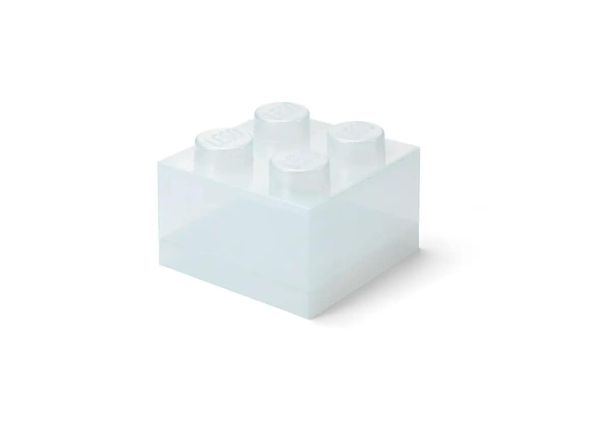 LEGO Storage Brick 4 Studs Top Lid Translucent Glitter Clear - Room Copenhagen - Image 3