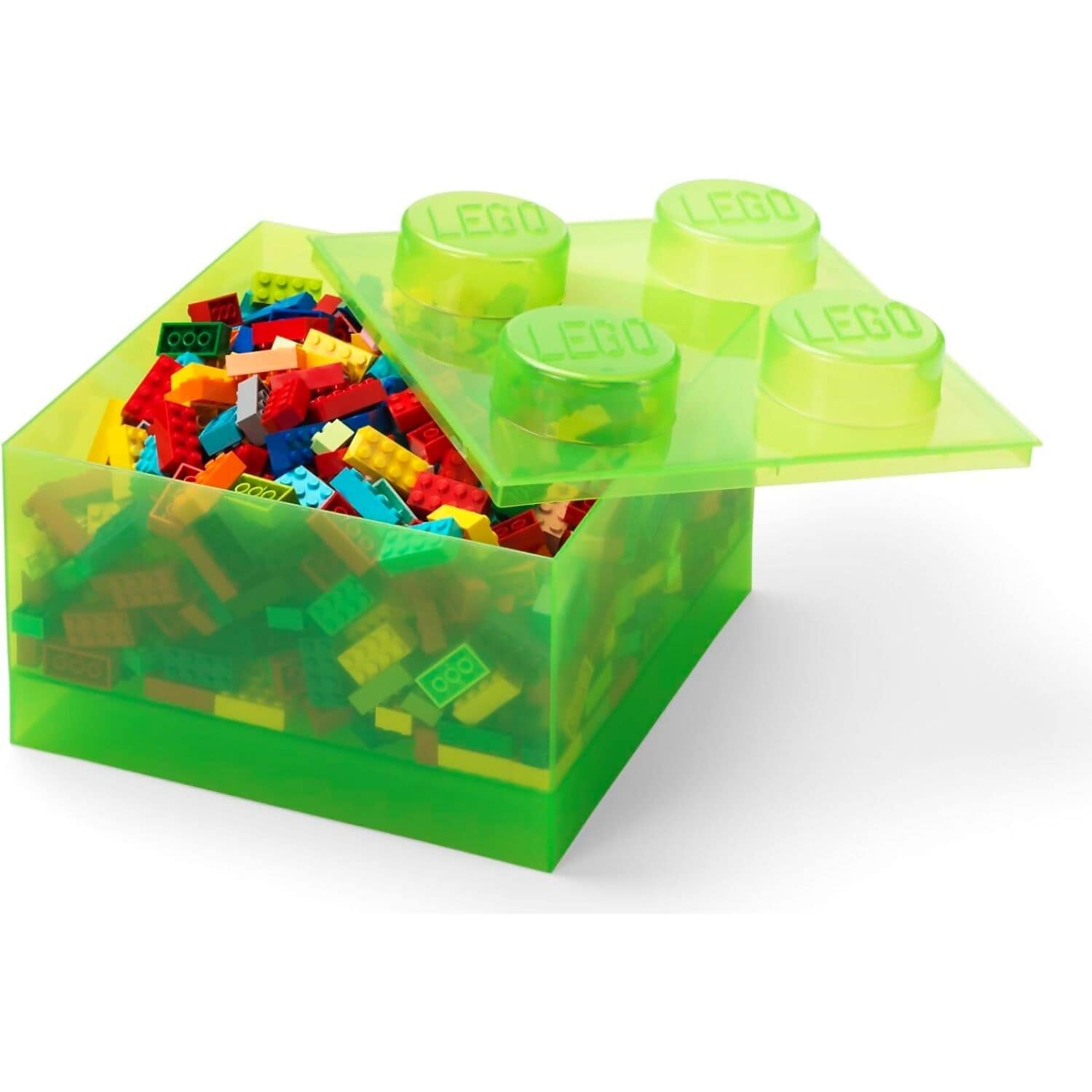 LEGO Storage Brick 4 Studs Top Lid Translucent Green - Room Copenhagen - Image 4