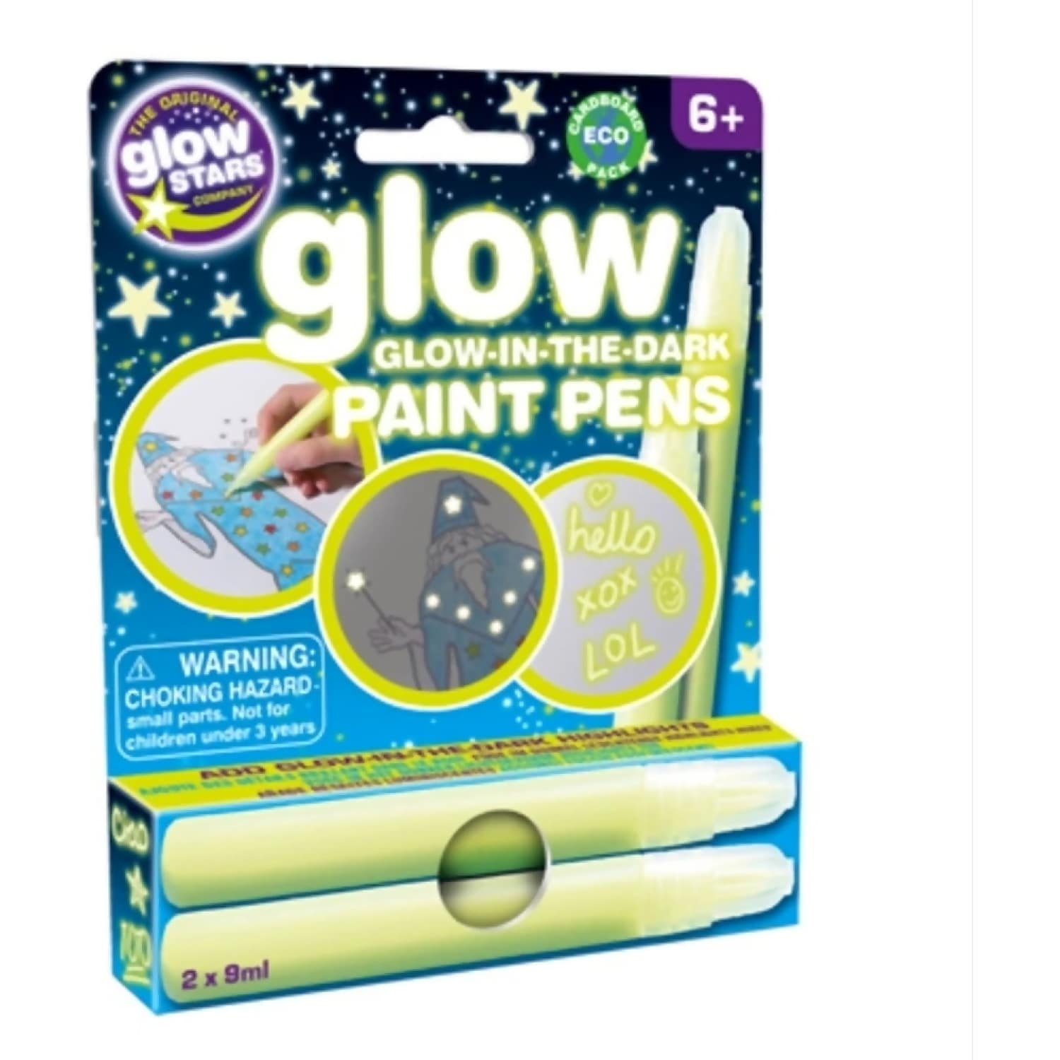 Brainstorm - Glow in The Dark Paint Pens 2Pk