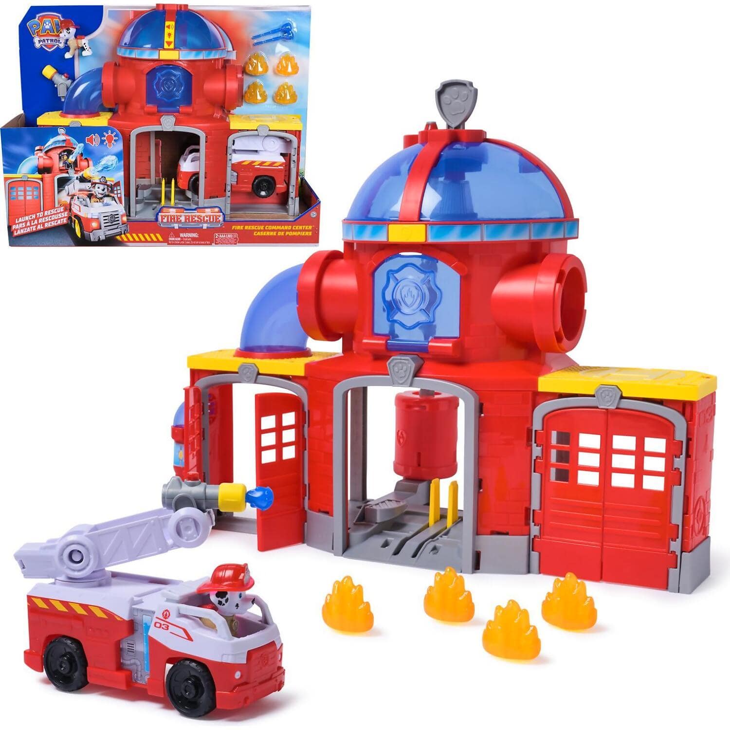 Paw Patrol - Fire Rescue: Fire Rescue Command Center with Marshall Figure Playset - Spin Master