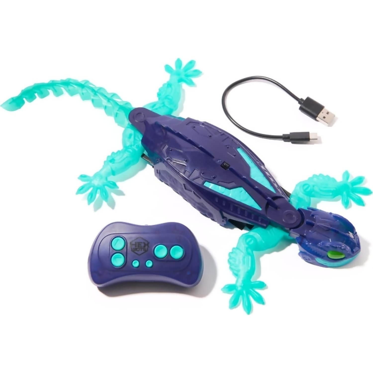 Hex Bots - Wall Crawler Gecko Glow in the Dark Interactive Toy - Spin Master - Image 2