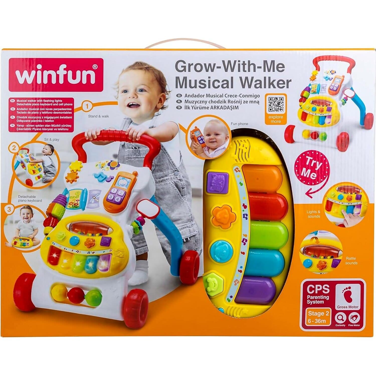 Winfun - Grow-with-me Musical Walker