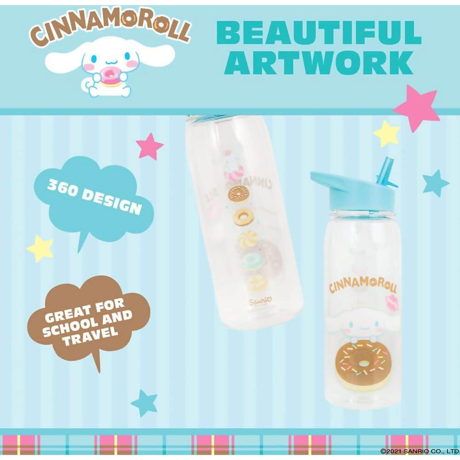 Hello Kitty and Friends - Cinnamoroll Flip Top Bottle 700ml - Jasnor - Image 6