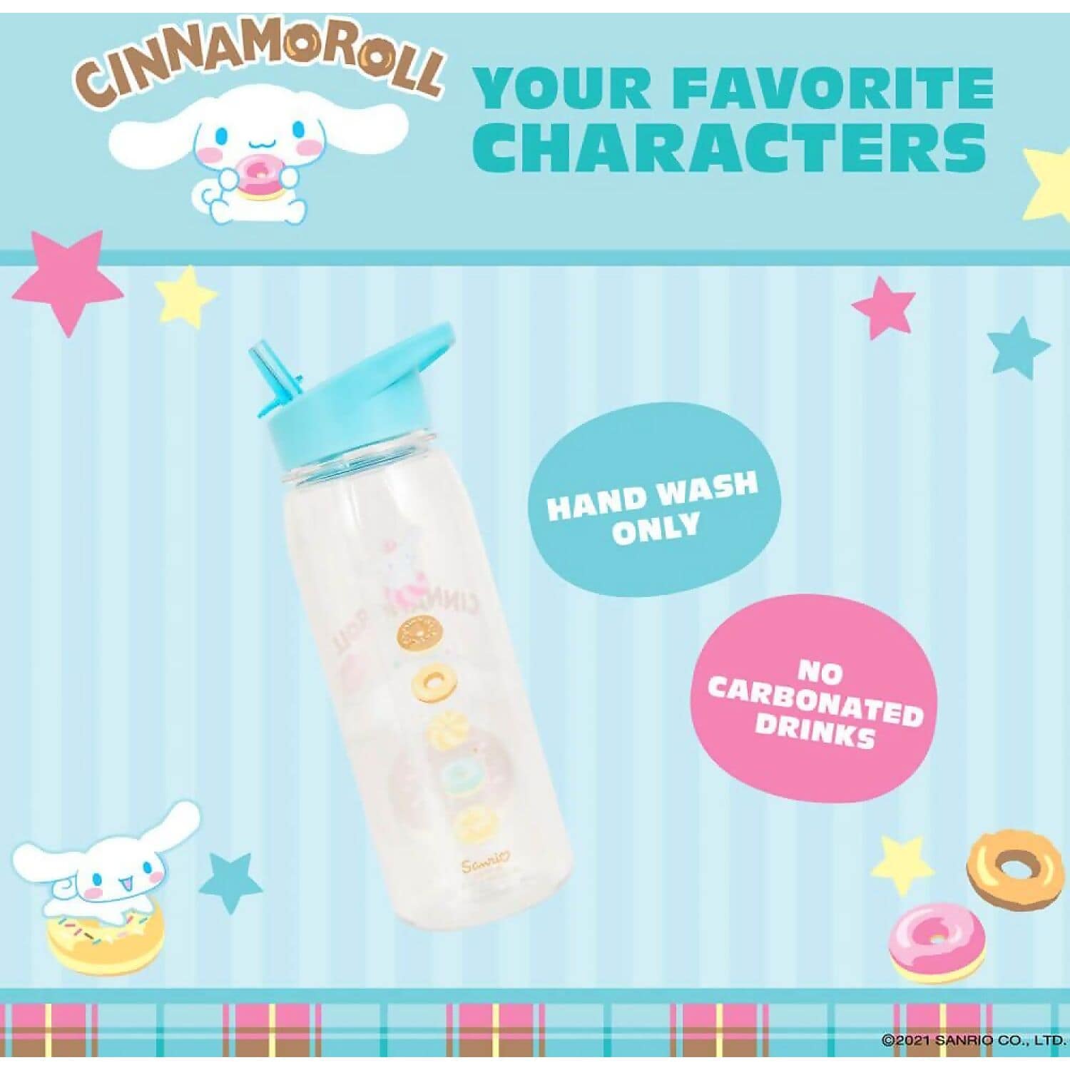 Hello Kitty and Friends - Cinnamoroll Flip Top Bottle 700ml - Jasnor - Image 7