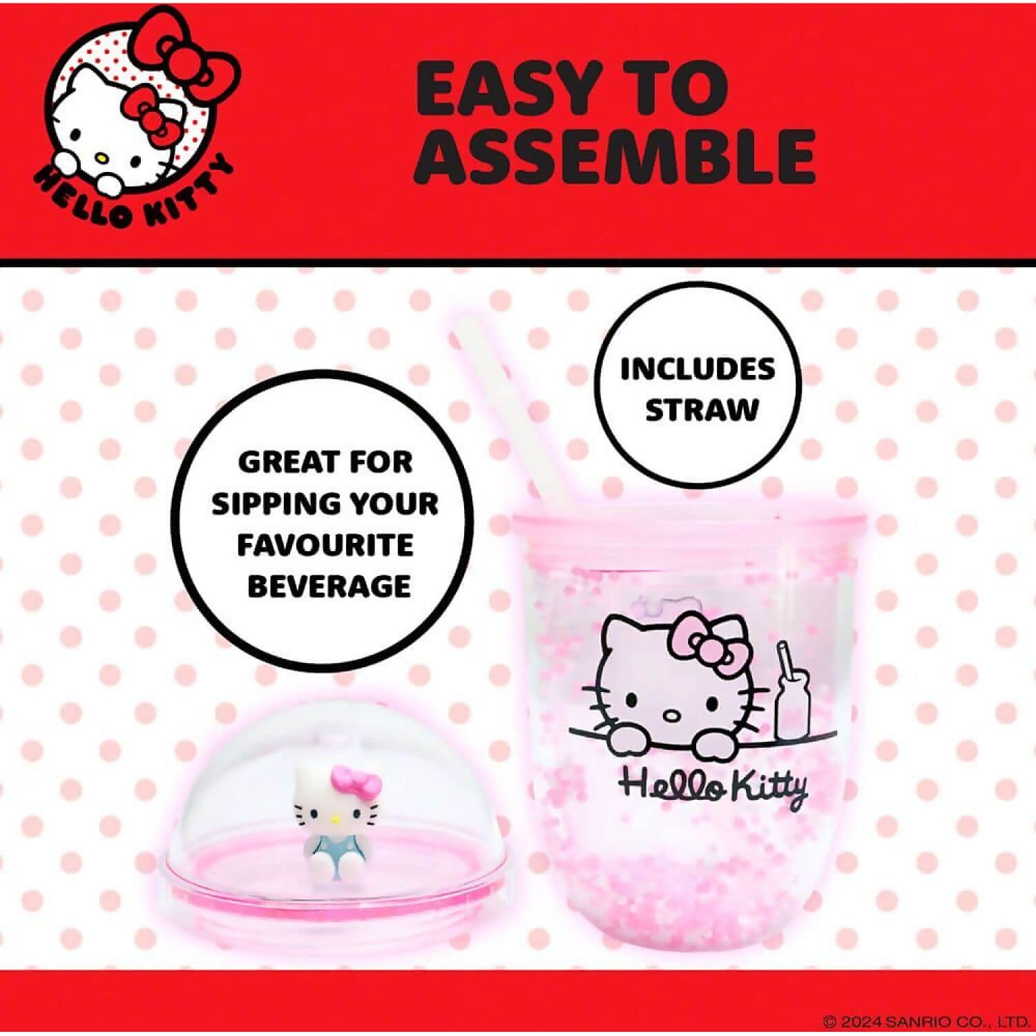 Hello Kitty and Friends - Hello Kitty Boba Cup 350ml - Jasnor - Image 9