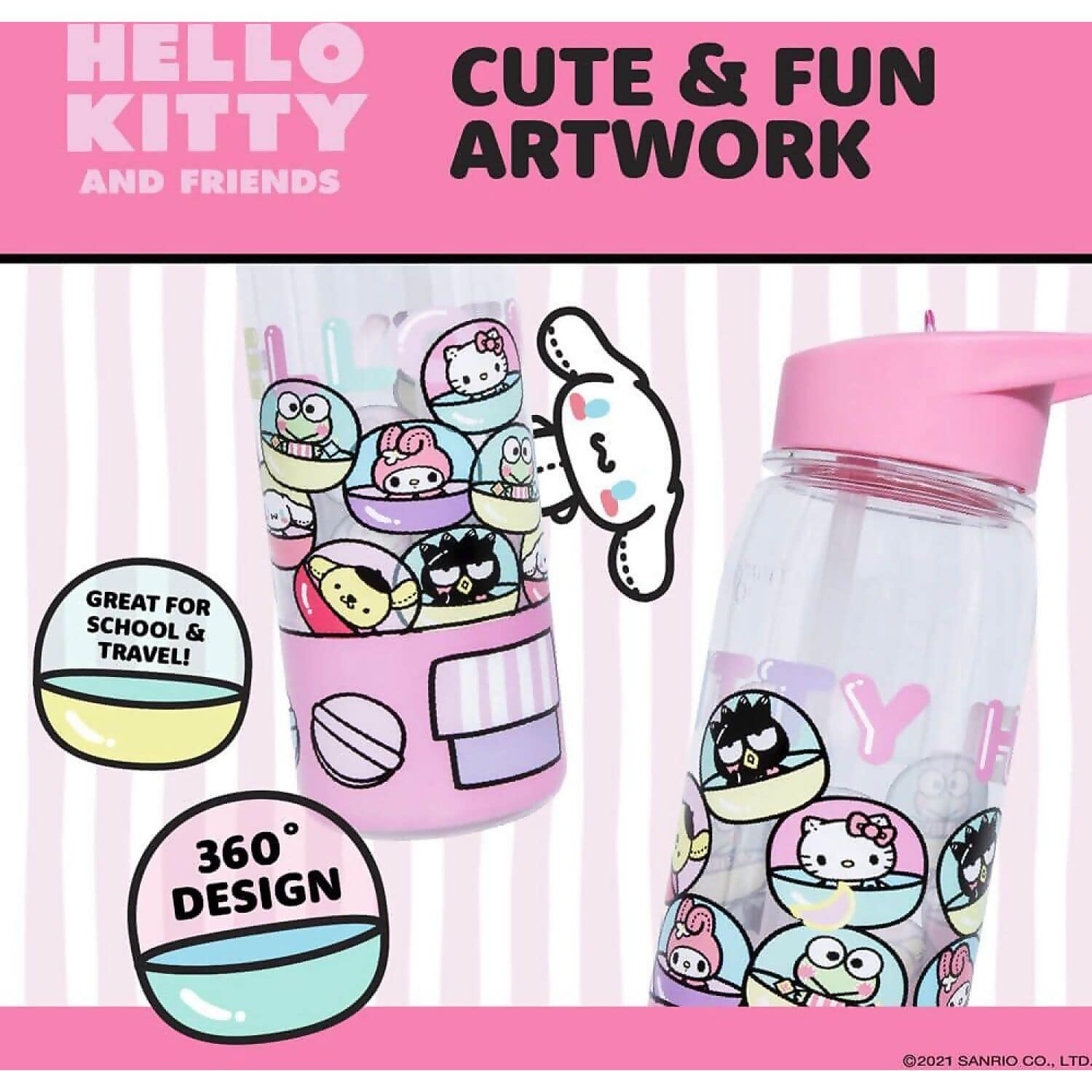 Hello Kitty and Friends - Hello Kitty Flip Top Bottle 650ml - Jasnor - Image 6