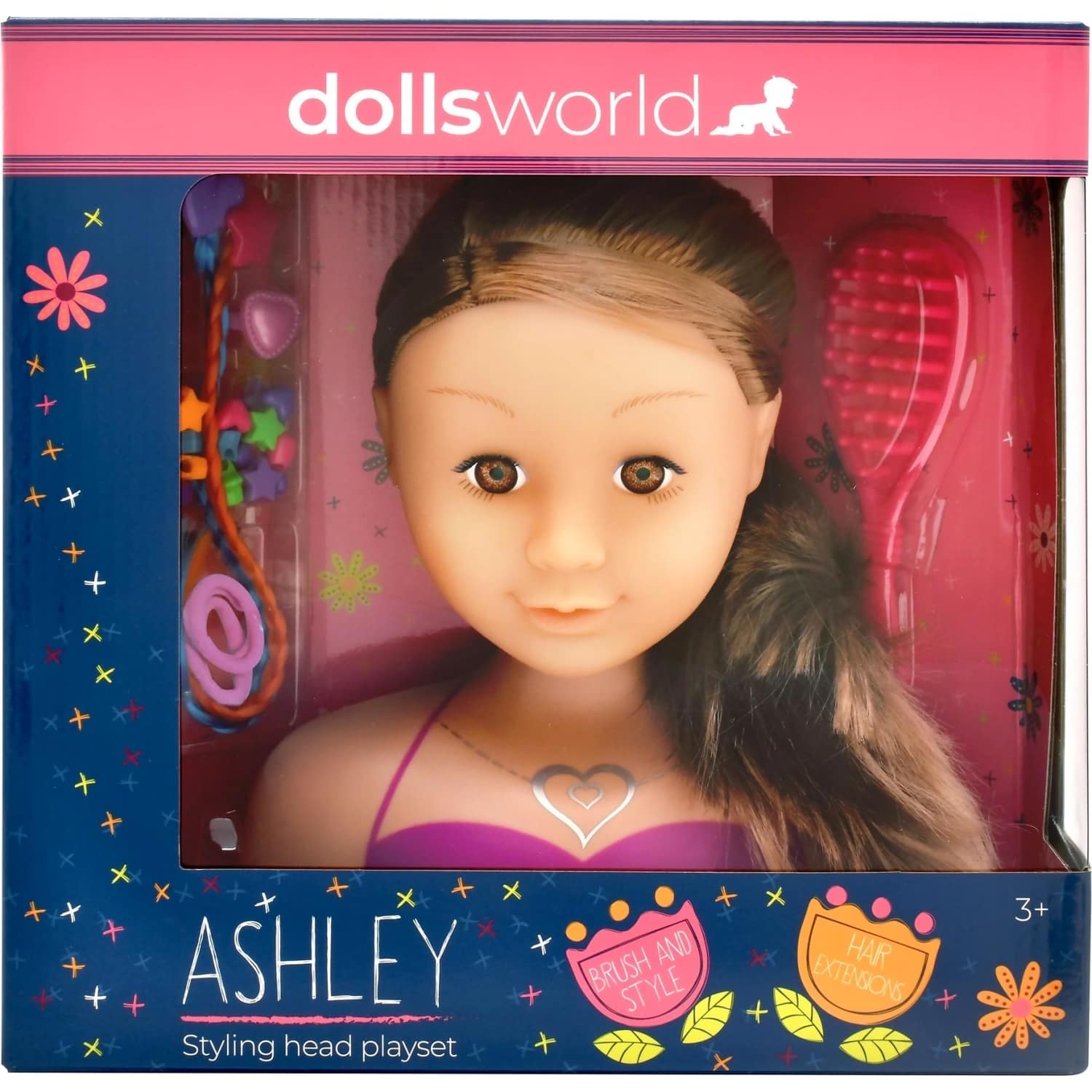 DollsWorld - Ashley Styling Head Playset & Accessories Brunette Hair
