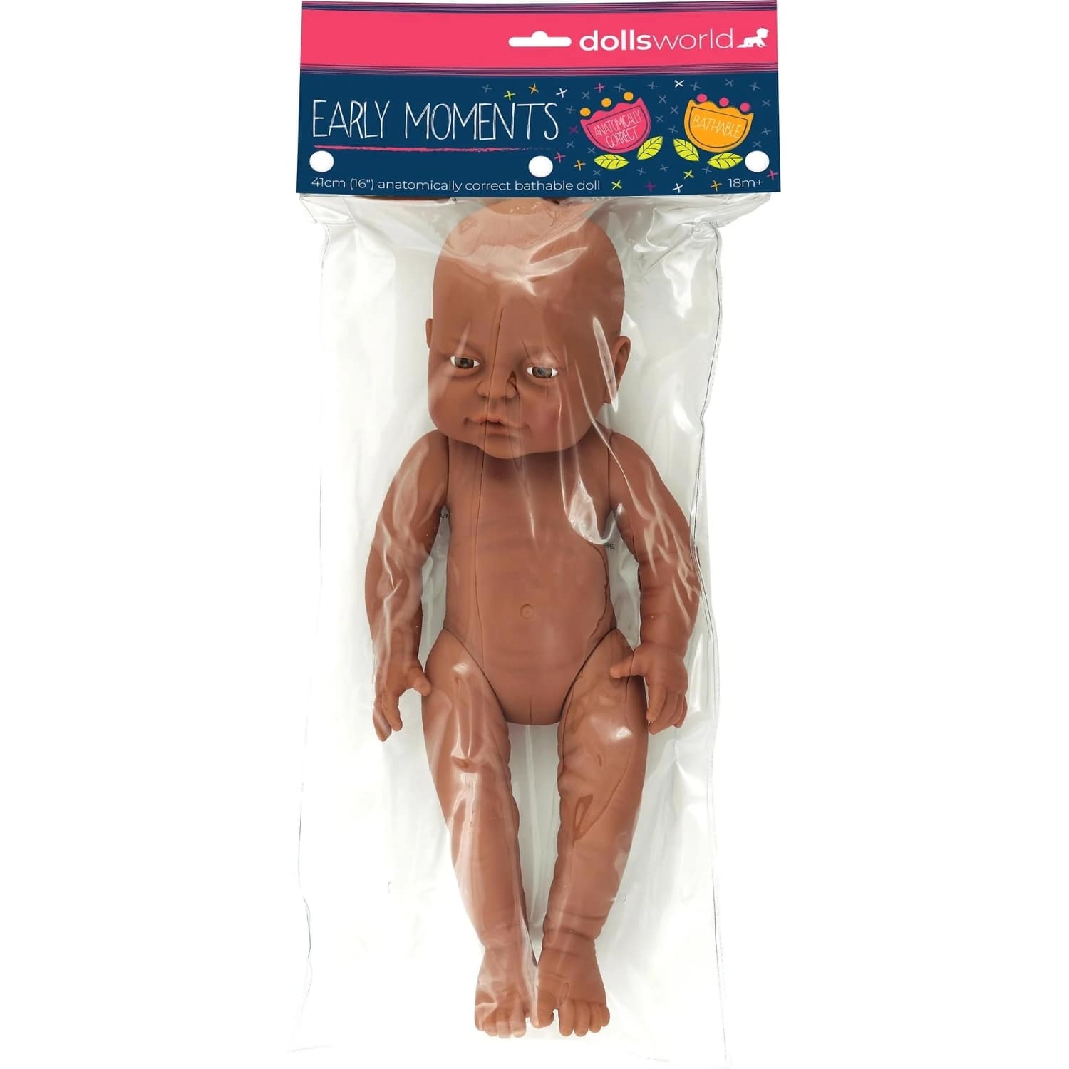 DollsWorld - Early Moments 16-Inch (41cm) Bathable Baby Doll - Girl