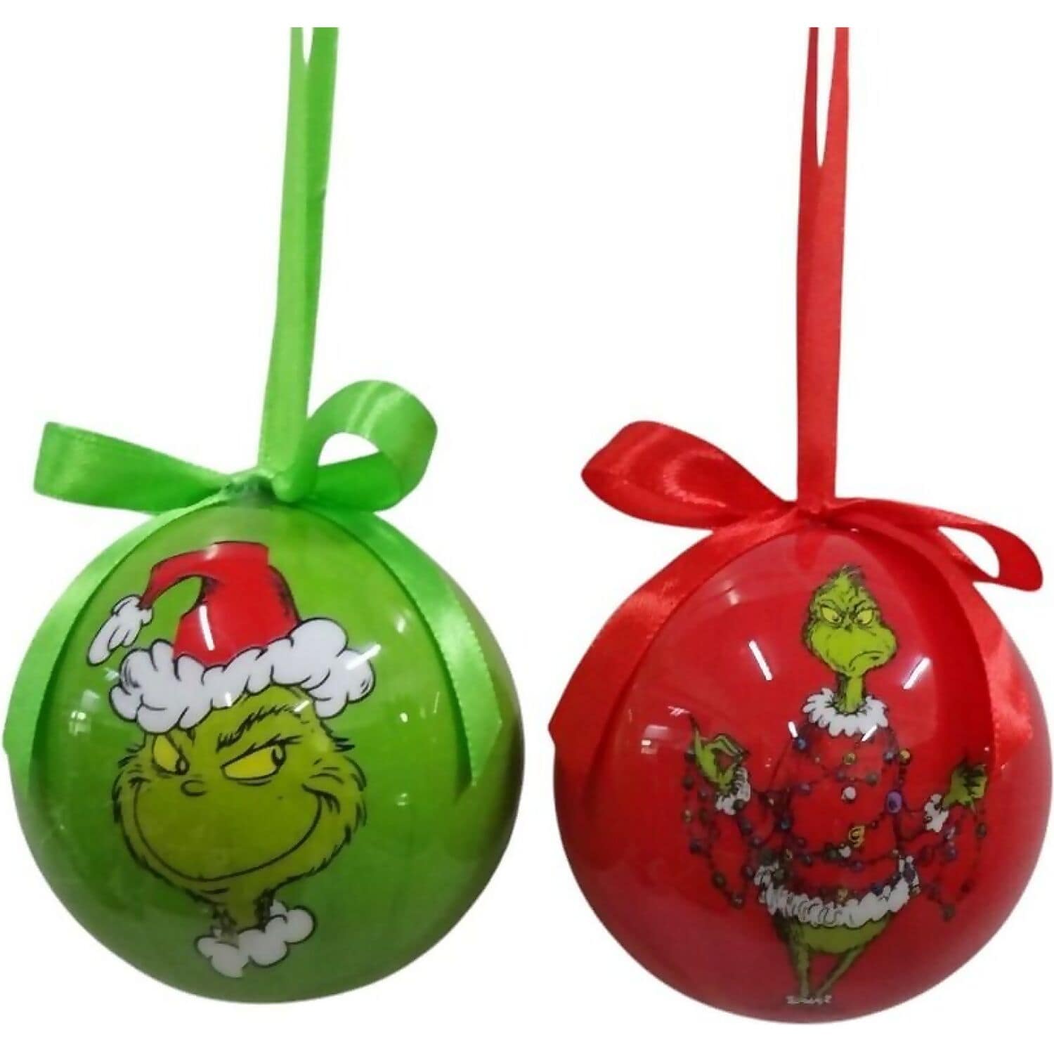 Cotton Candy - Xmas Dr. Seuss The Grinch Set of 6 Baubles - Christmas - Image 2