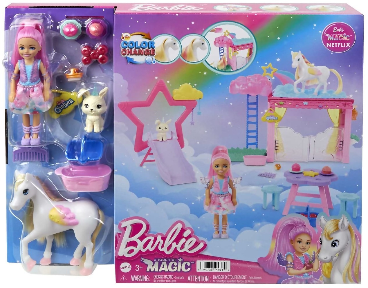 Barbie - A Touch Of Magic Chelsea Doll Playset With Baby Pegasus Winged Horse Toys - Mattel