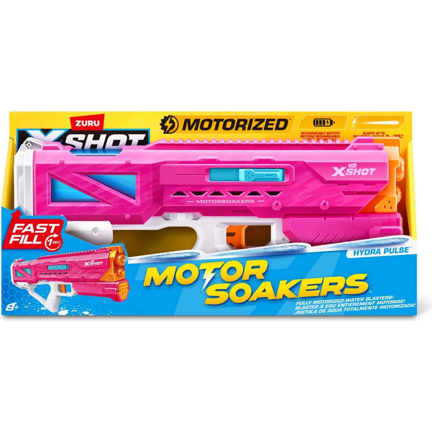 Zuru - X-Shot Motorized Fast Fill Motor Soaker - Hydra Pulse Pink