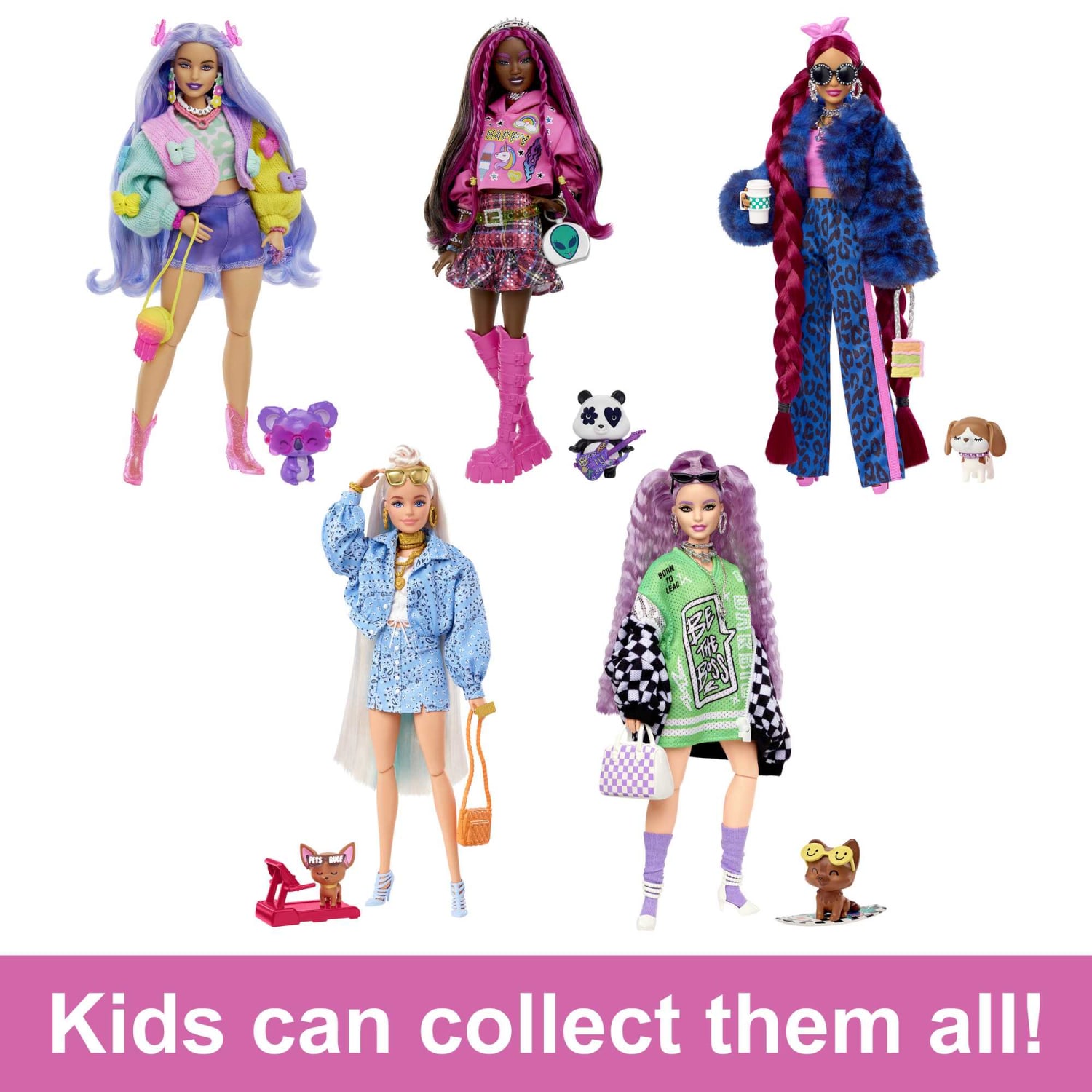 Barbie Extra Doll With Pet Koala Wavy Lavender Hair Butterfly Sweater Outfit And Accessories - Image 6