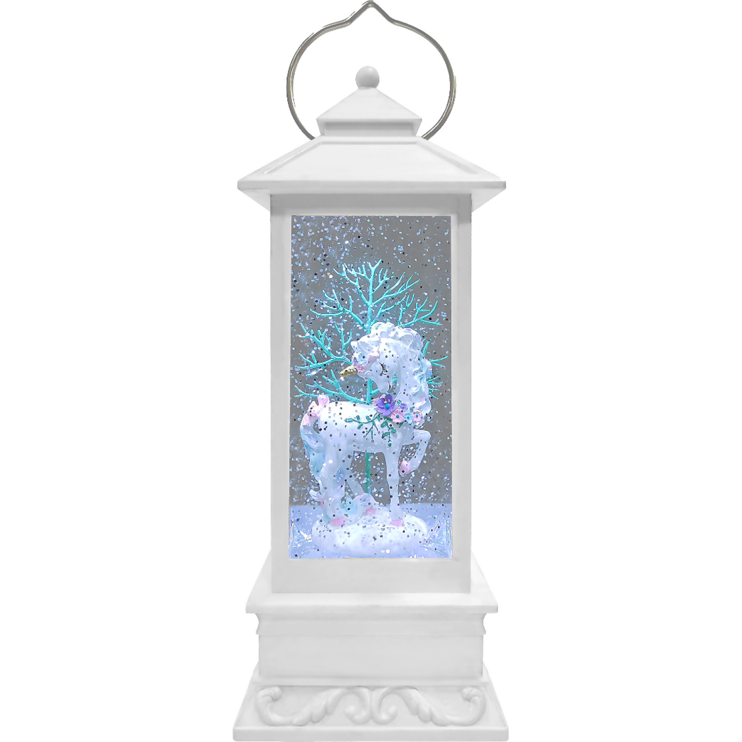 Cotton Candy - White Lantern Unicorn Teal Tree
