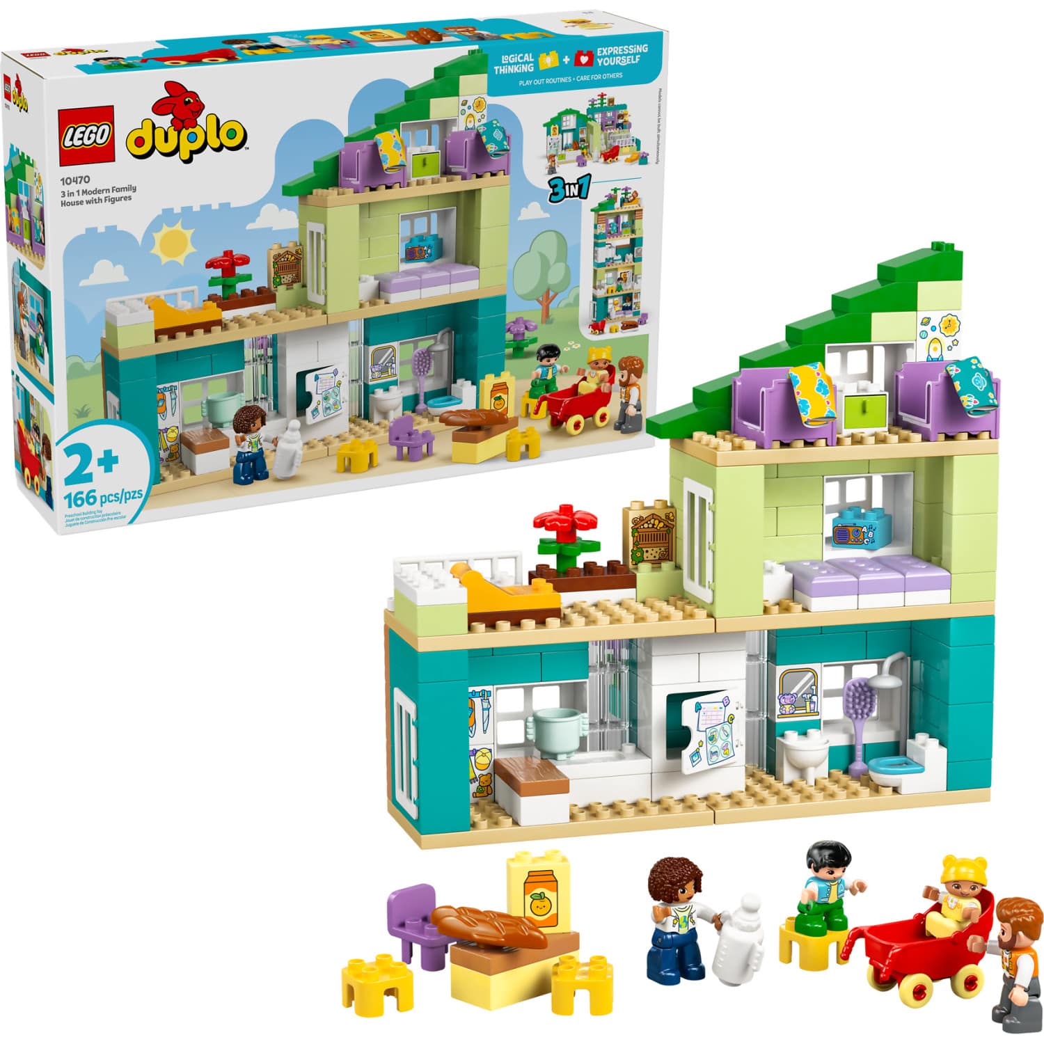 LEGO 10470 3 in 1 Modern Family House with Figures - Duplo
