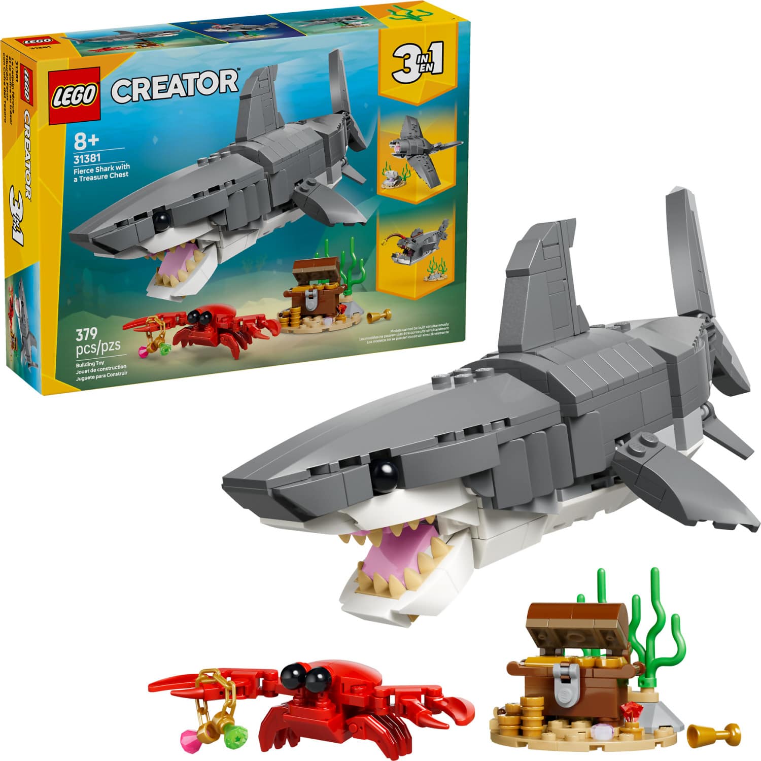 LEGO 31381 Fierce Shark with a Treasure Chest - Creator 3-in-1