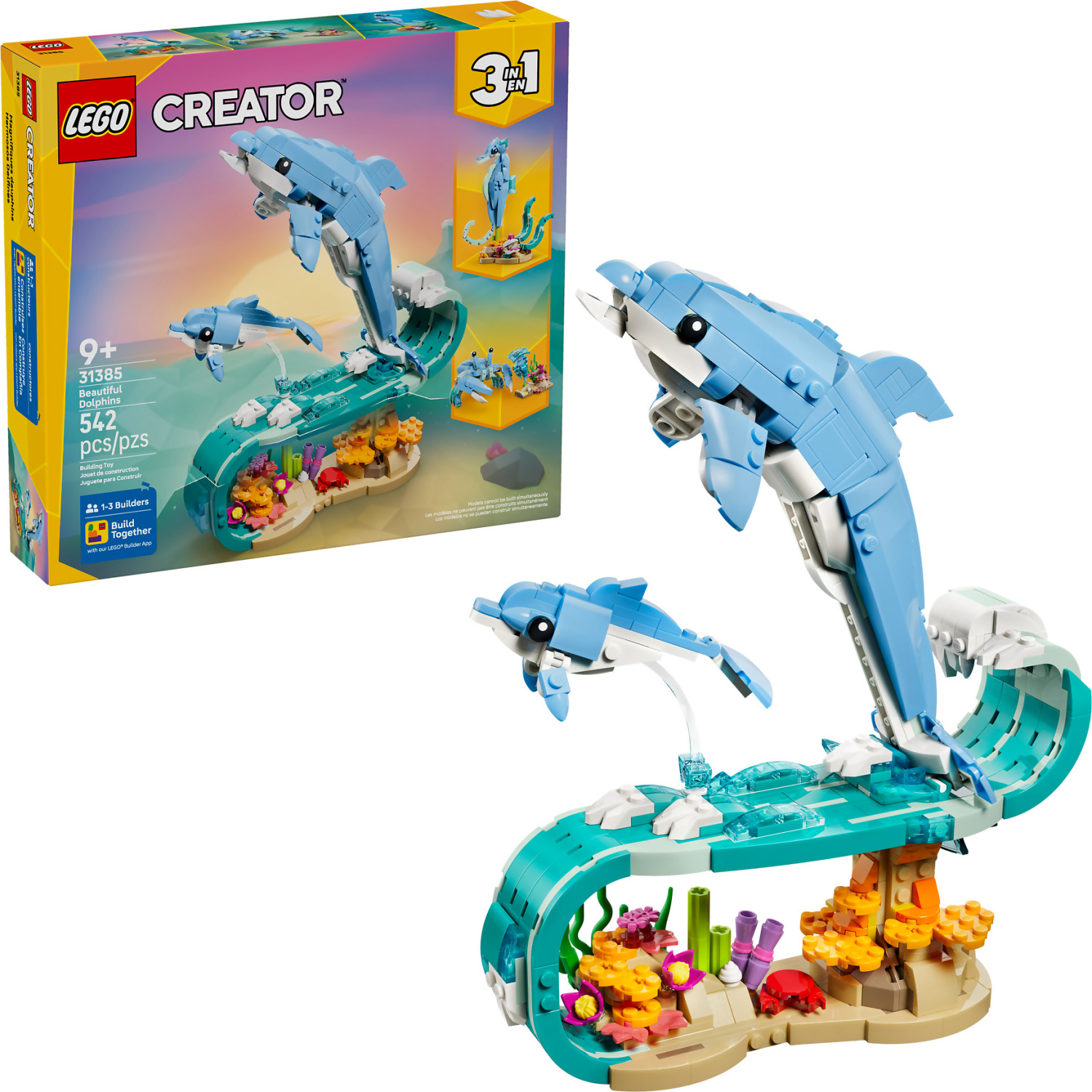 LEGO 31385 Sea Animals: Beautiful Dolphins - Creator 3-in-1