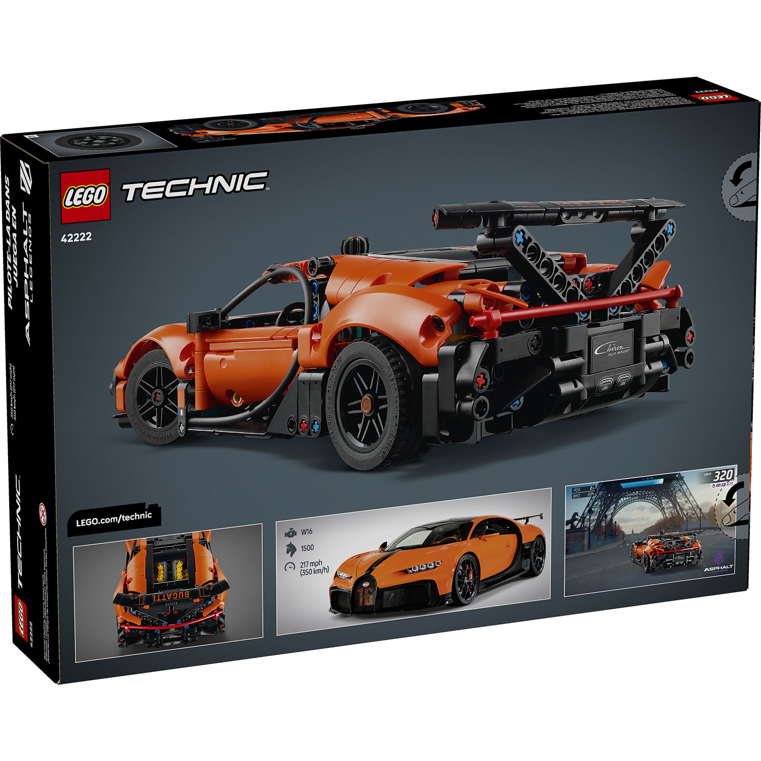 LEGO 42222 Bugatti Chiron Pur Sport Hypercar - Technic - Image 7